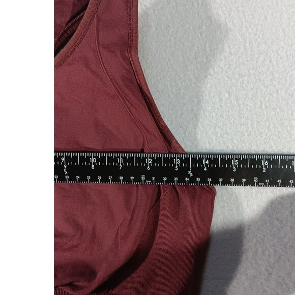 Lululemon Burgundy Sports Bra Longline Racerback Medium Support Yoga Running S/M - Picture 3 of 4